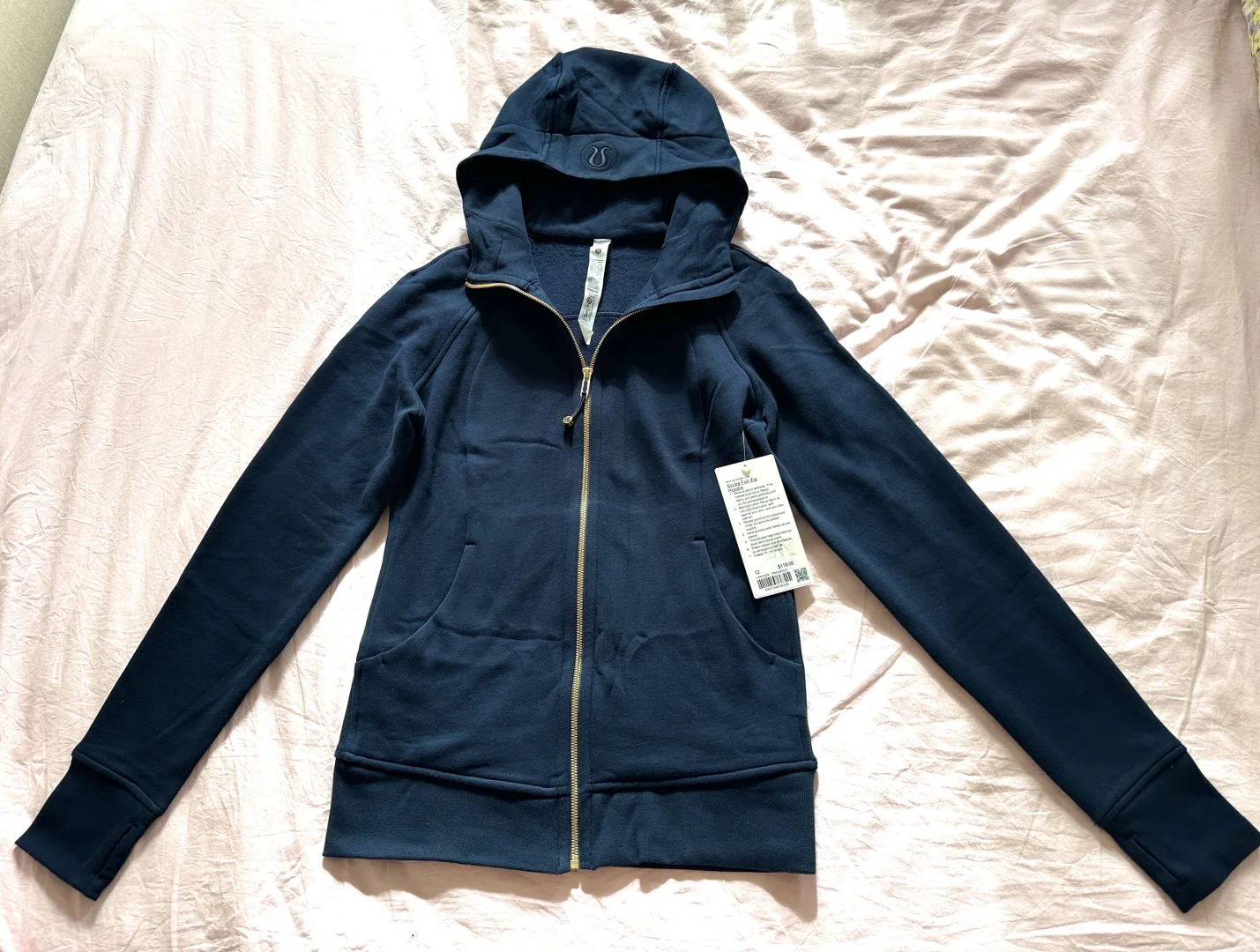 ??澳州➗全新Lululemon海军蓝金链修身12码