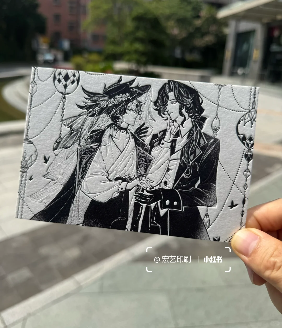 600克明信片棉纸满版凸版压凹印刷凹凸