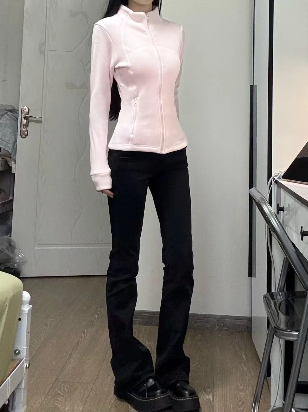 掐腰修身摇粒绒小外套