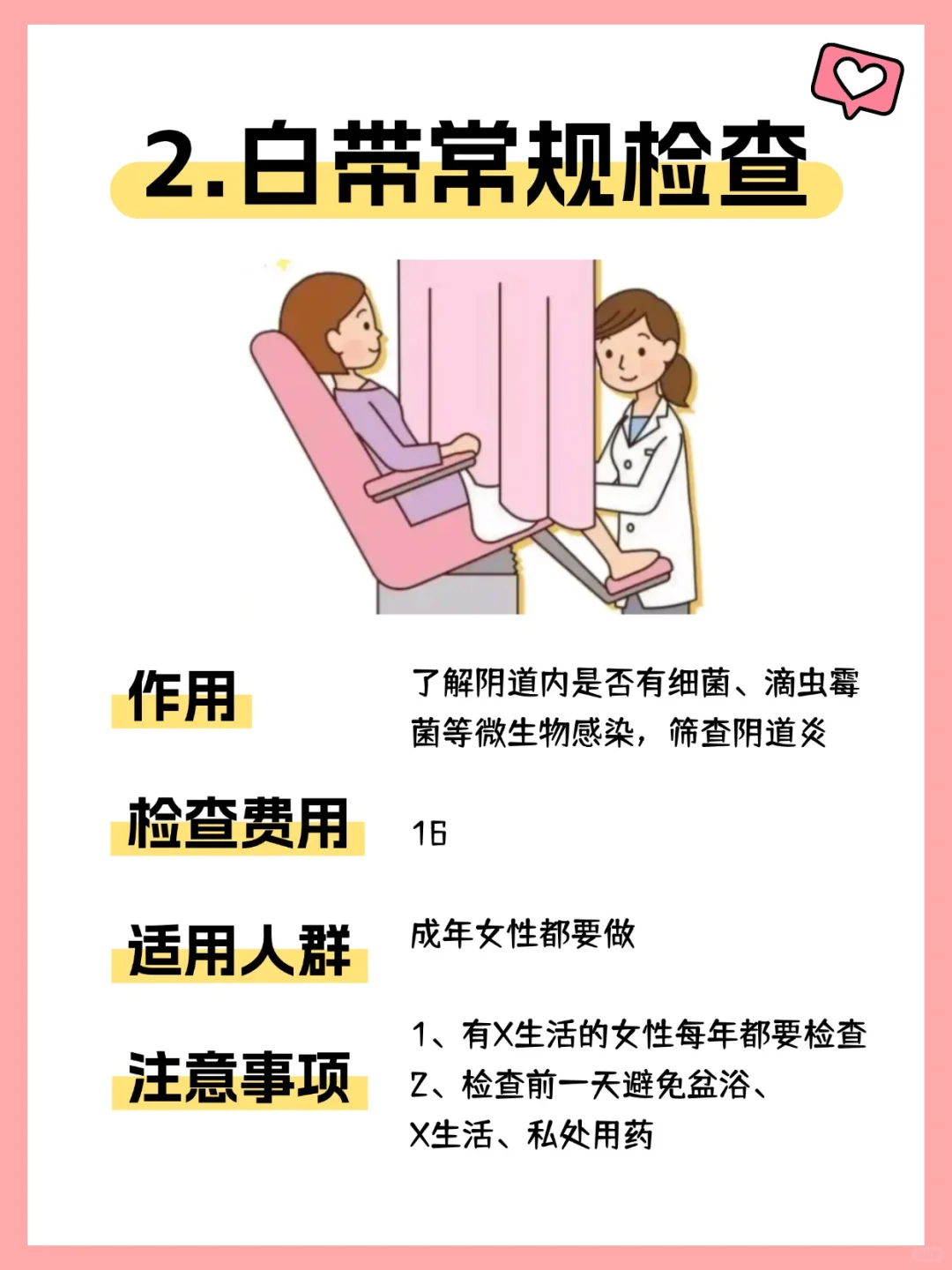 每个女生必做的6个妇科检查项目