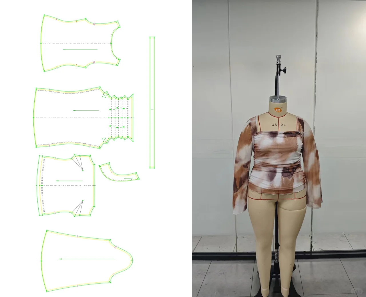 万物皆可打版——大码修身褶位上衣