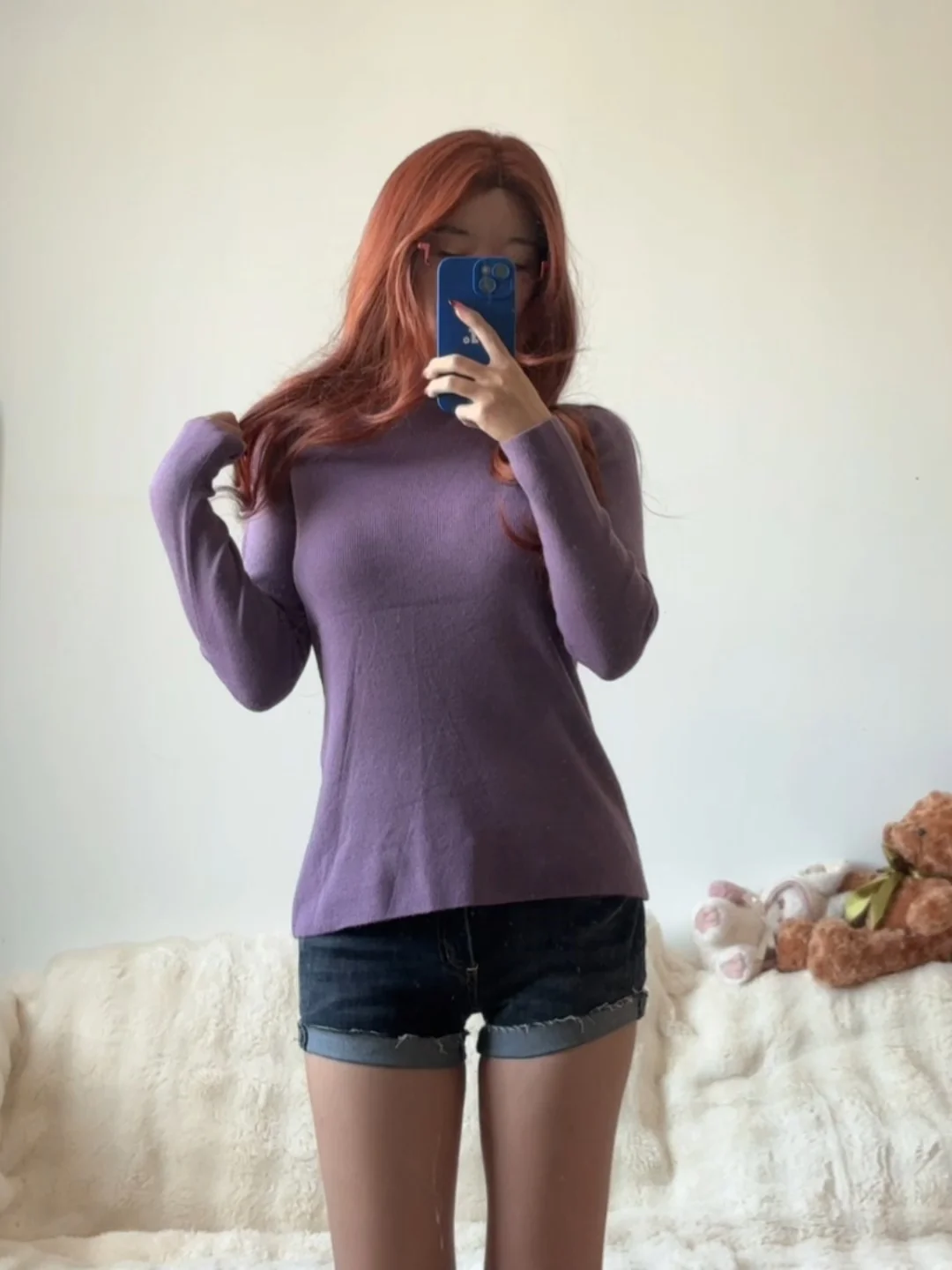 秋冬刚需！怎么能没有一件紫色打底衫呢