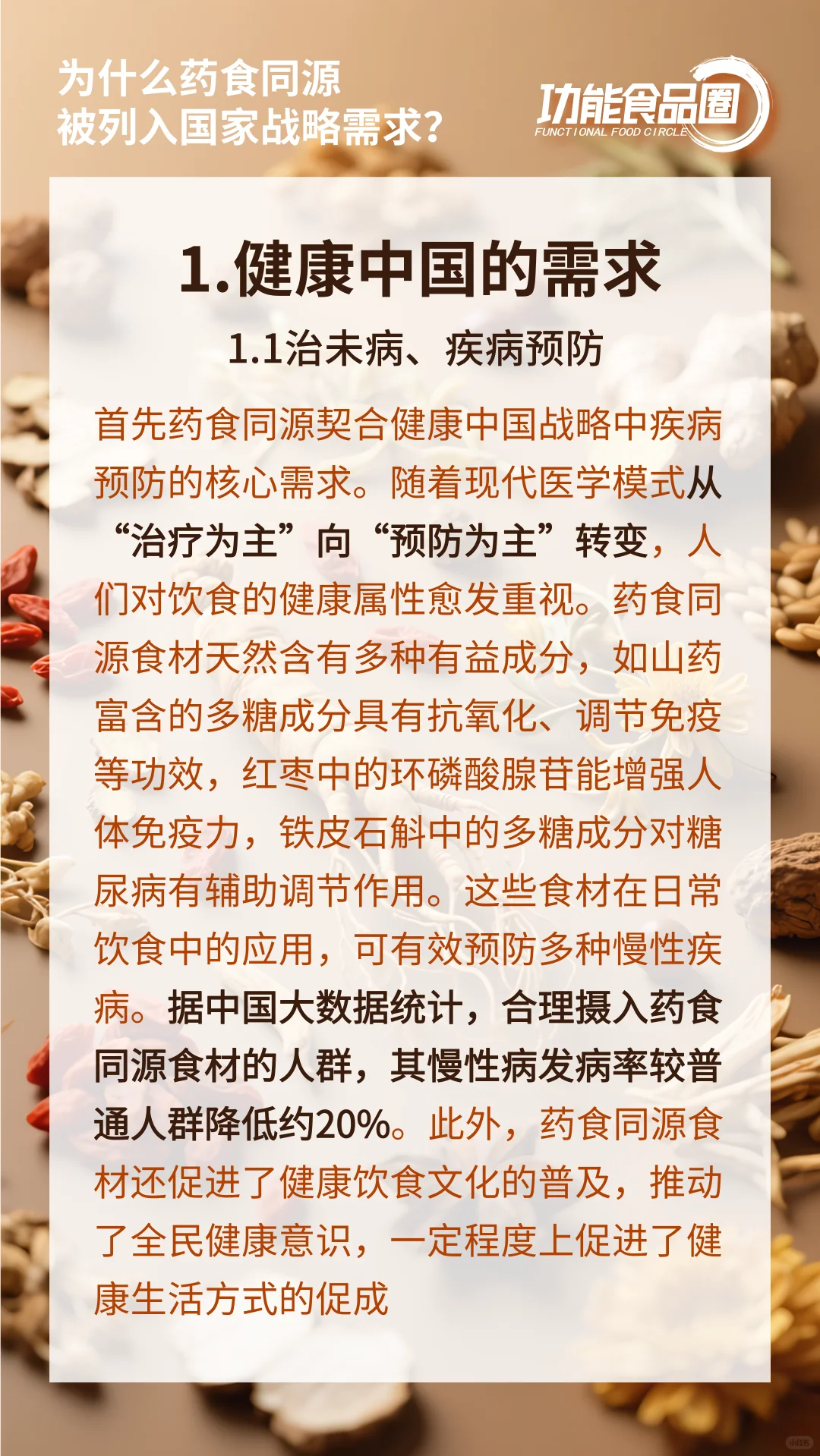 为什么药食同源被列入国家战略需求？