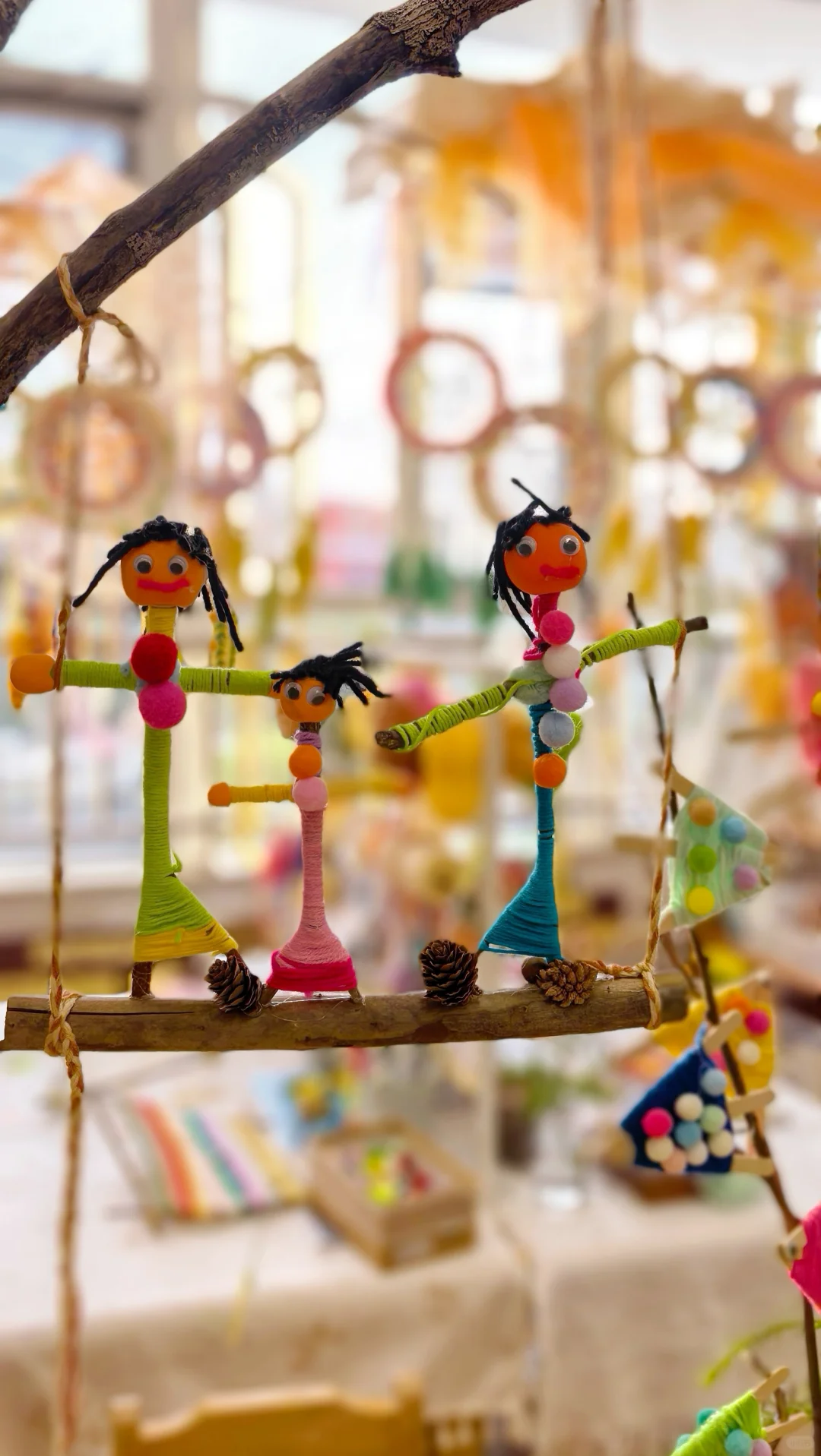 幼儿园?秋天环创/毛线?创意手工小树