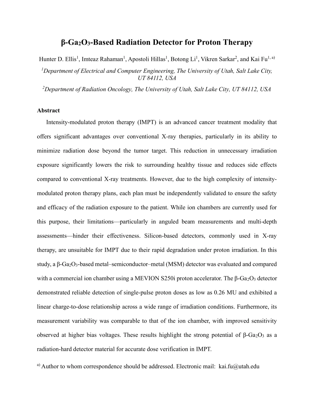 新型探测器能提升质子治疗安全性吗？