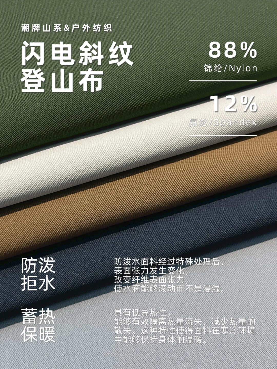 户外冲锋衣面料防水|找高品质面料在这里❗️