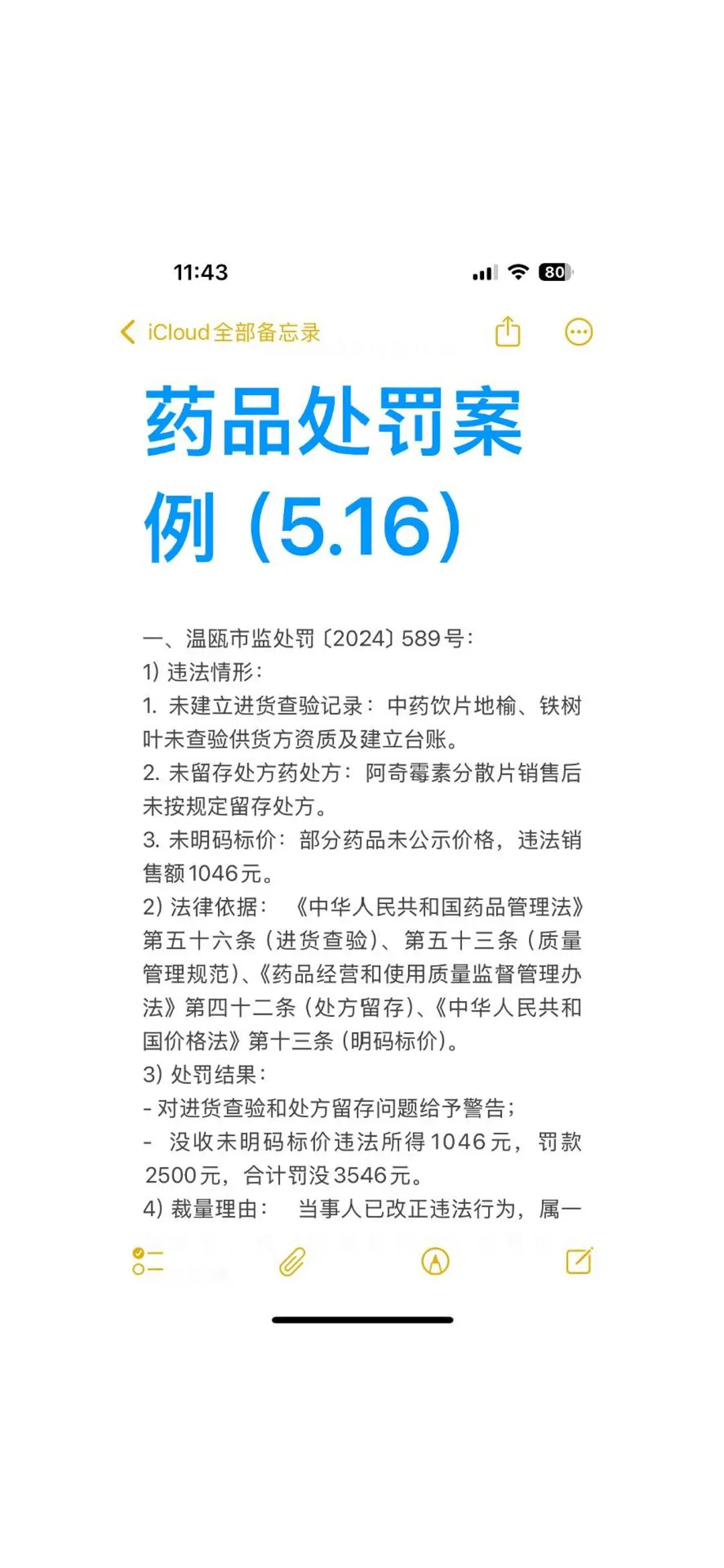 药品处罚案例(5.16)丨市场监督