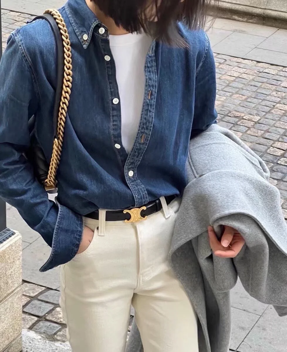 25秋冬新款现货｜FK经典洗水色修身牛仔衬衫