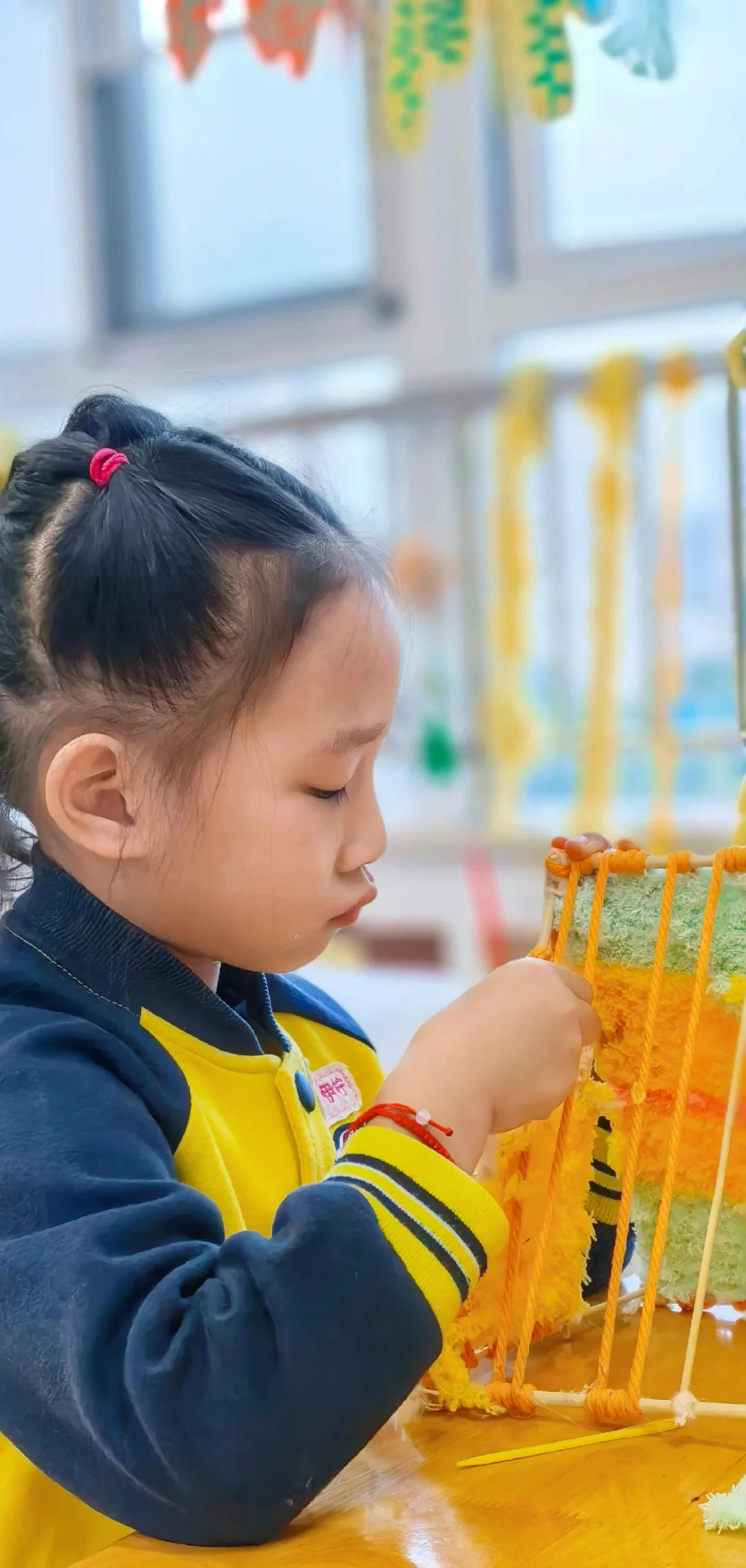 幼儿园秋天环创/毛线创意手工编织帐篷⛺