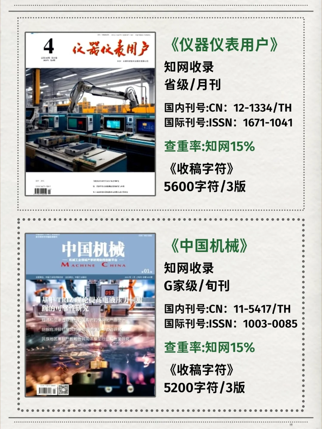 感觉机械方向的刊很少噢,沾边能收的?