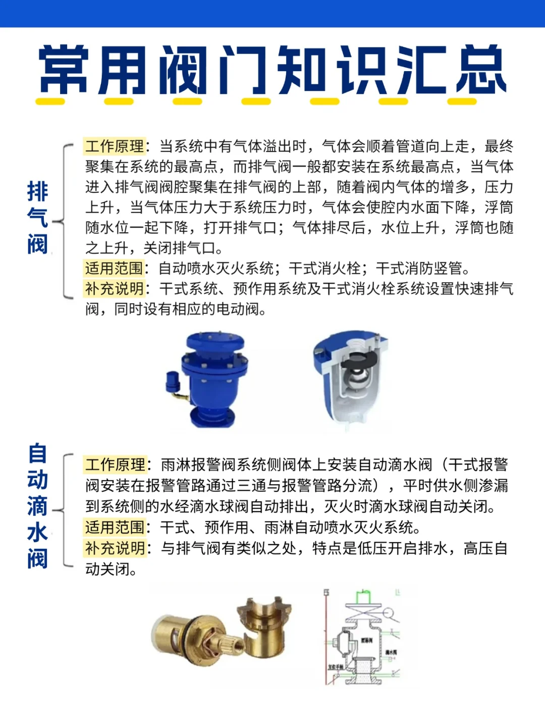 常用的阀门知识汇总来啦，包含种类与原理