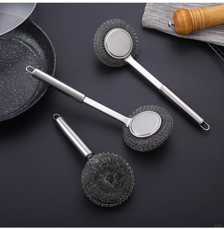 厨房神器?手柄不锈钢刷