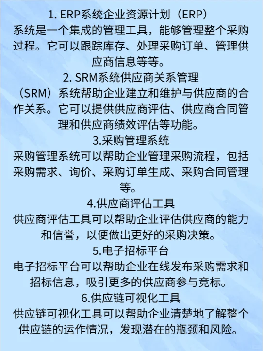 28个采购管理工具