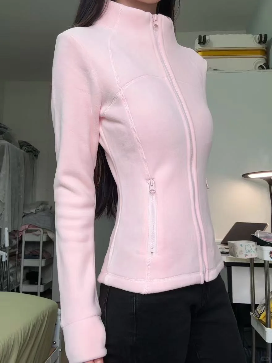 掐腰修身摇粒绒小外套