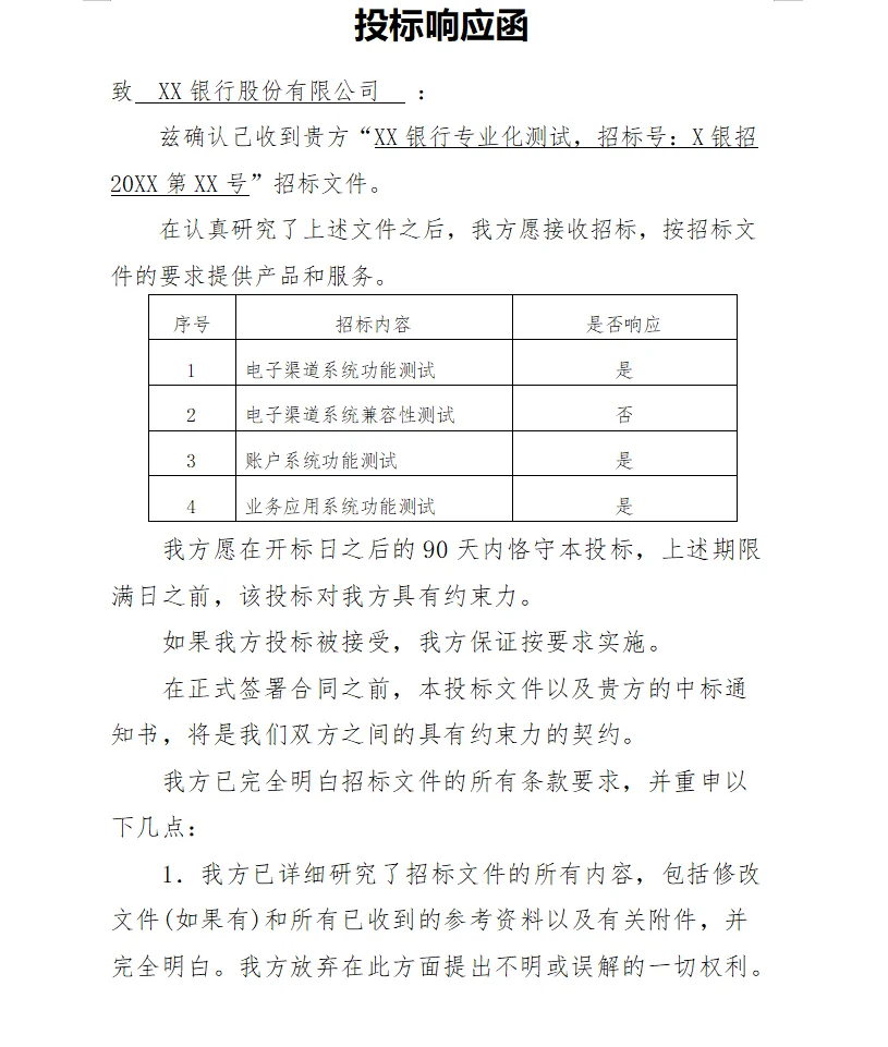 招投标必备62份承诺函模板