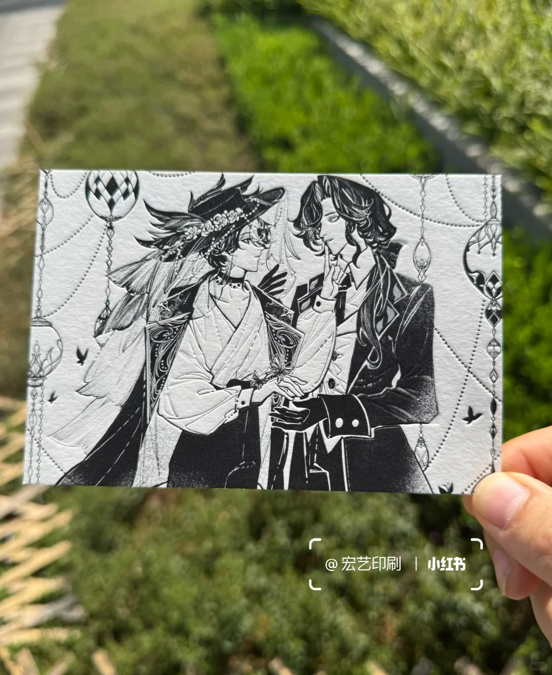 600克明信片棉纸满版凸版压凹印刷凹凸