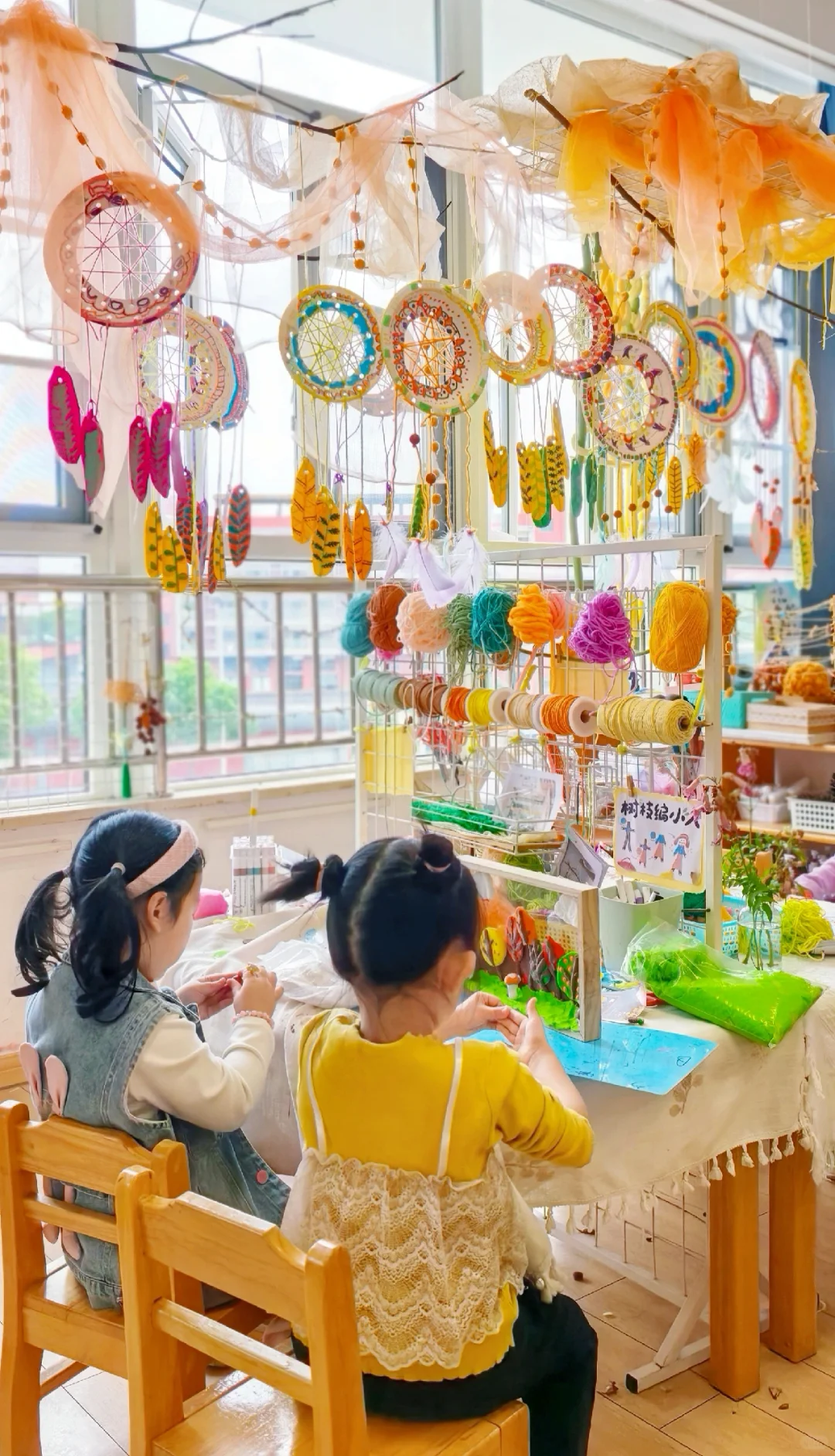 幼儿园?秋天环创/毛线?创意手工小树