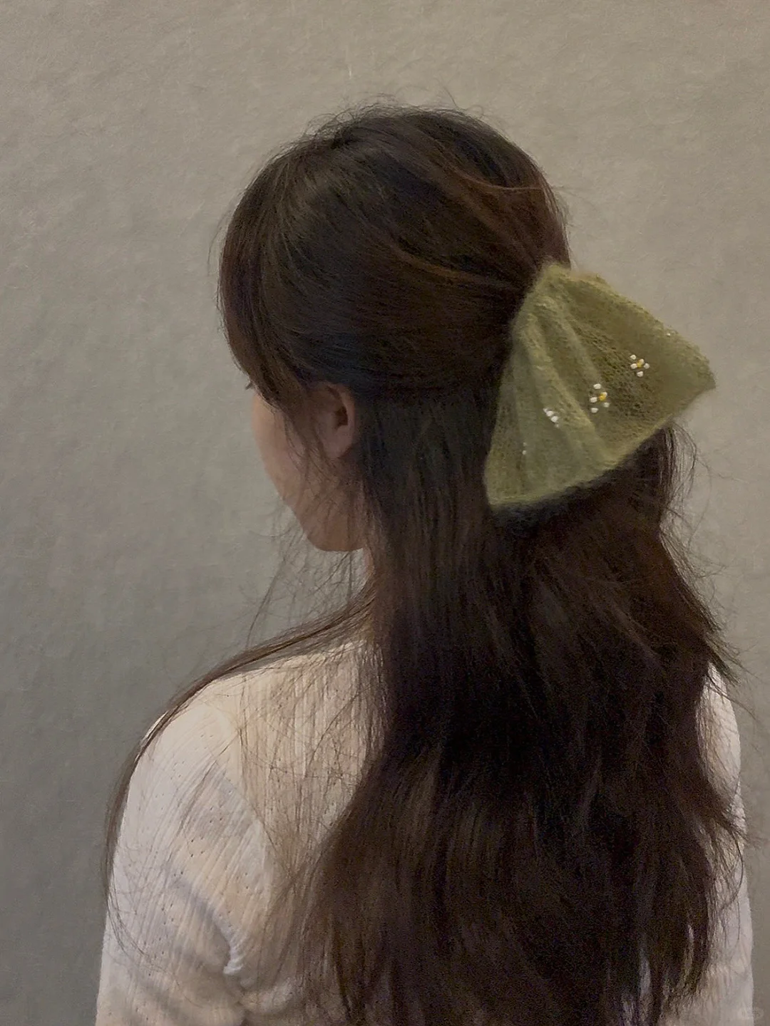 棒针发圈?｜绿油油搭配串珠小花