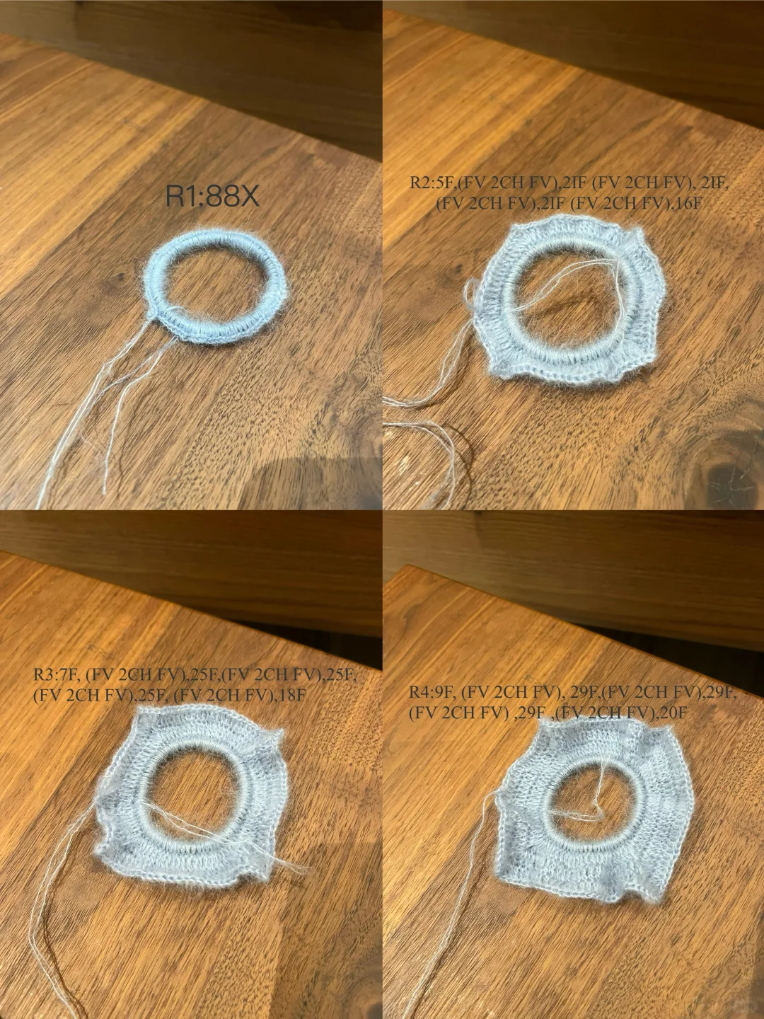 蓝天白云大草坪??｜钩织方巾发圈（附图解）