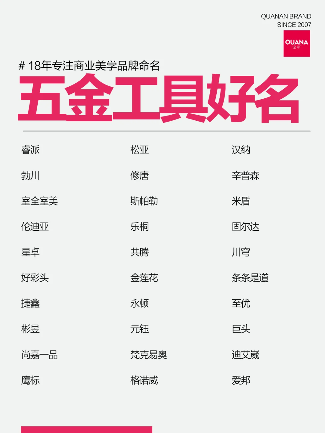 五金工具好名！大气、笃实、稳健！