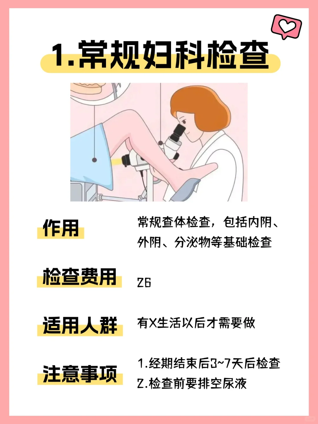 每个女生必做的6个妇科检查项目