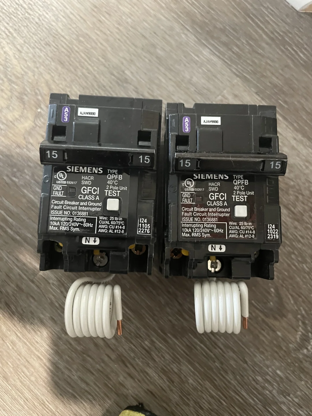 GFCI breaker（漏电断路器）