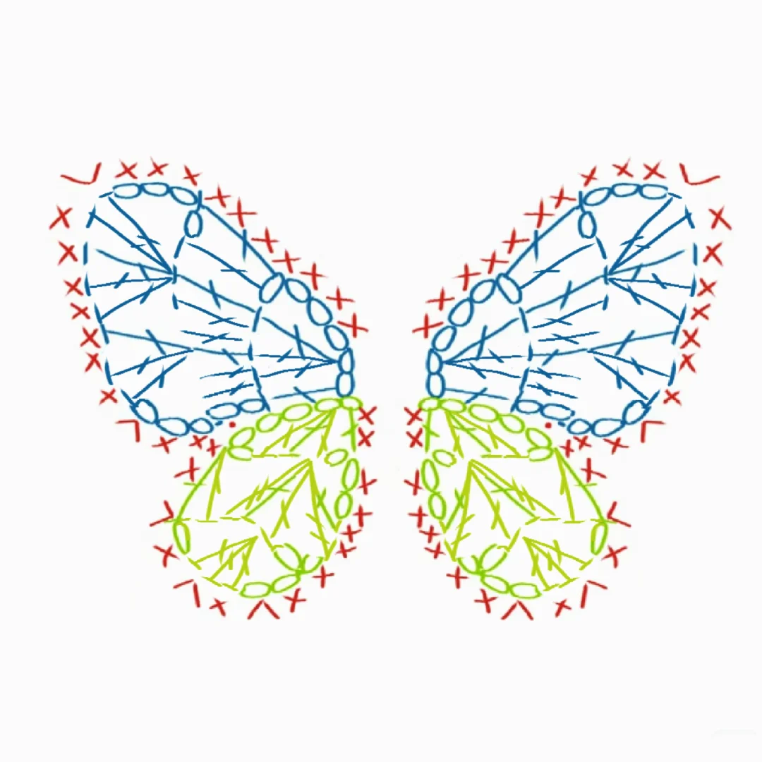 复刻ai钩织蝴蝶?披肩（附图解教程）