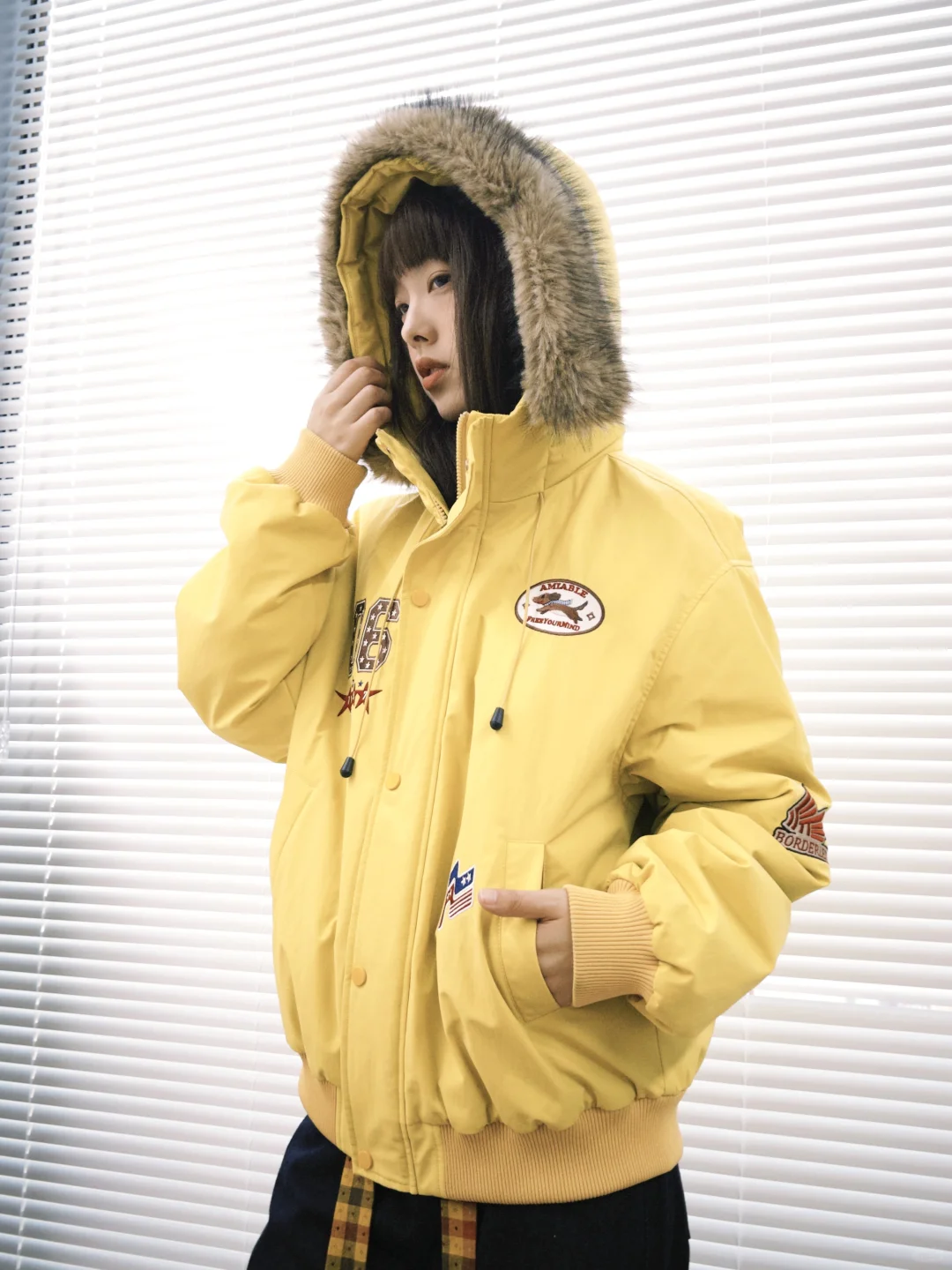 来晒上身图??和露思一起解锁美式派克棉服