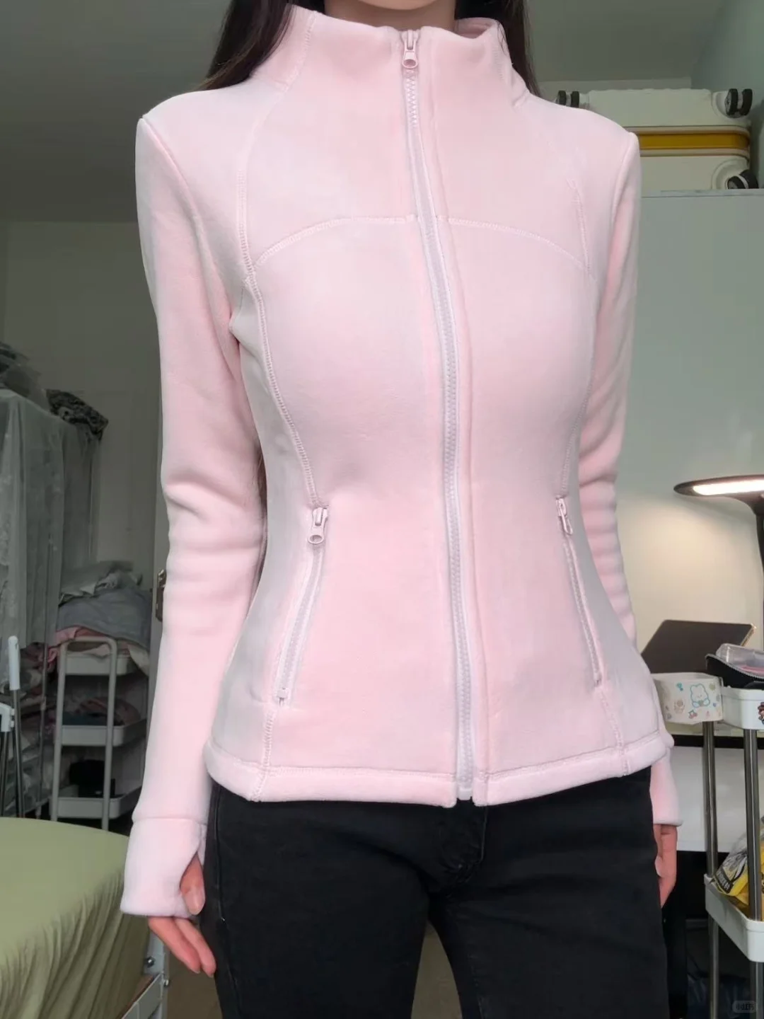 掐腰修身摇粒绒小外套