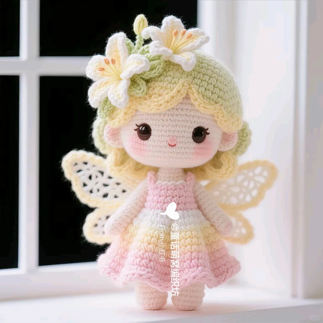 钩织百合小精灵（附图解）