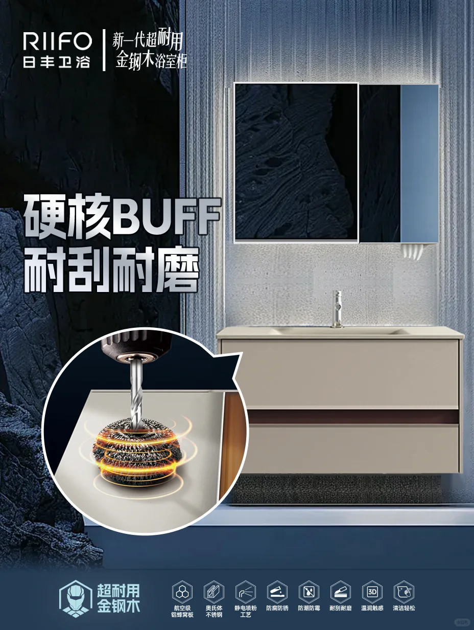 真正的防水防潮不发霉浴室柜！