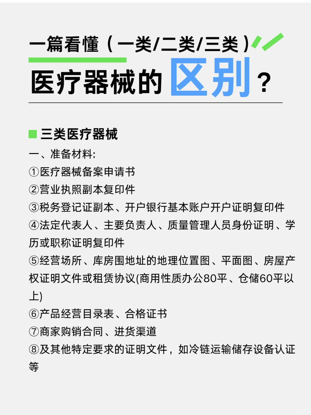 秒懂一类、二类、三类医疗器械