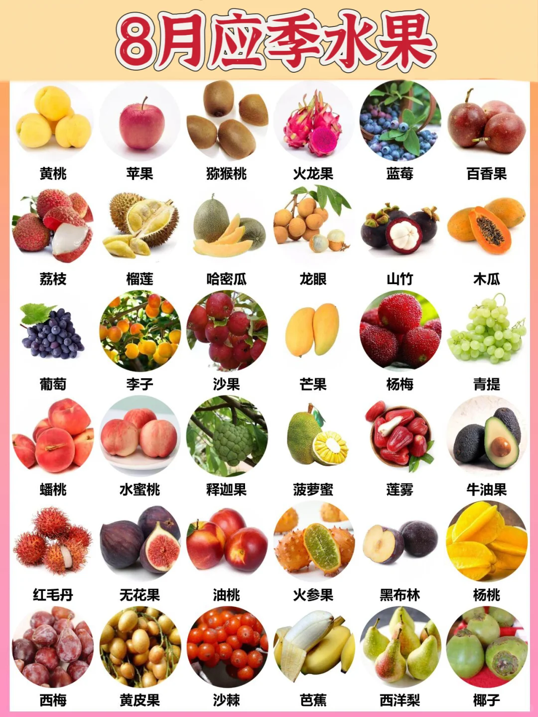 八月应季水果来咯~
