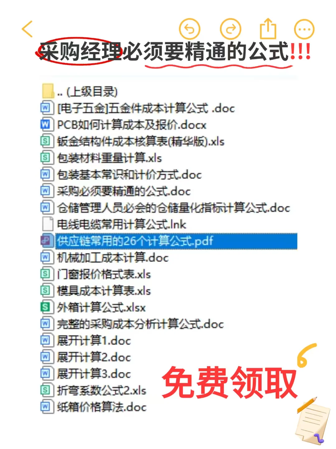 采购经理必须要精通的公式
