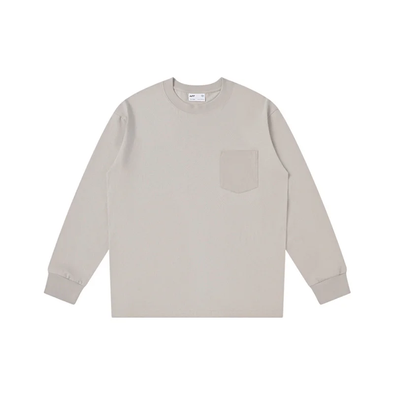 服装源头工厂｜240g长绒棉口袋长袖T恤