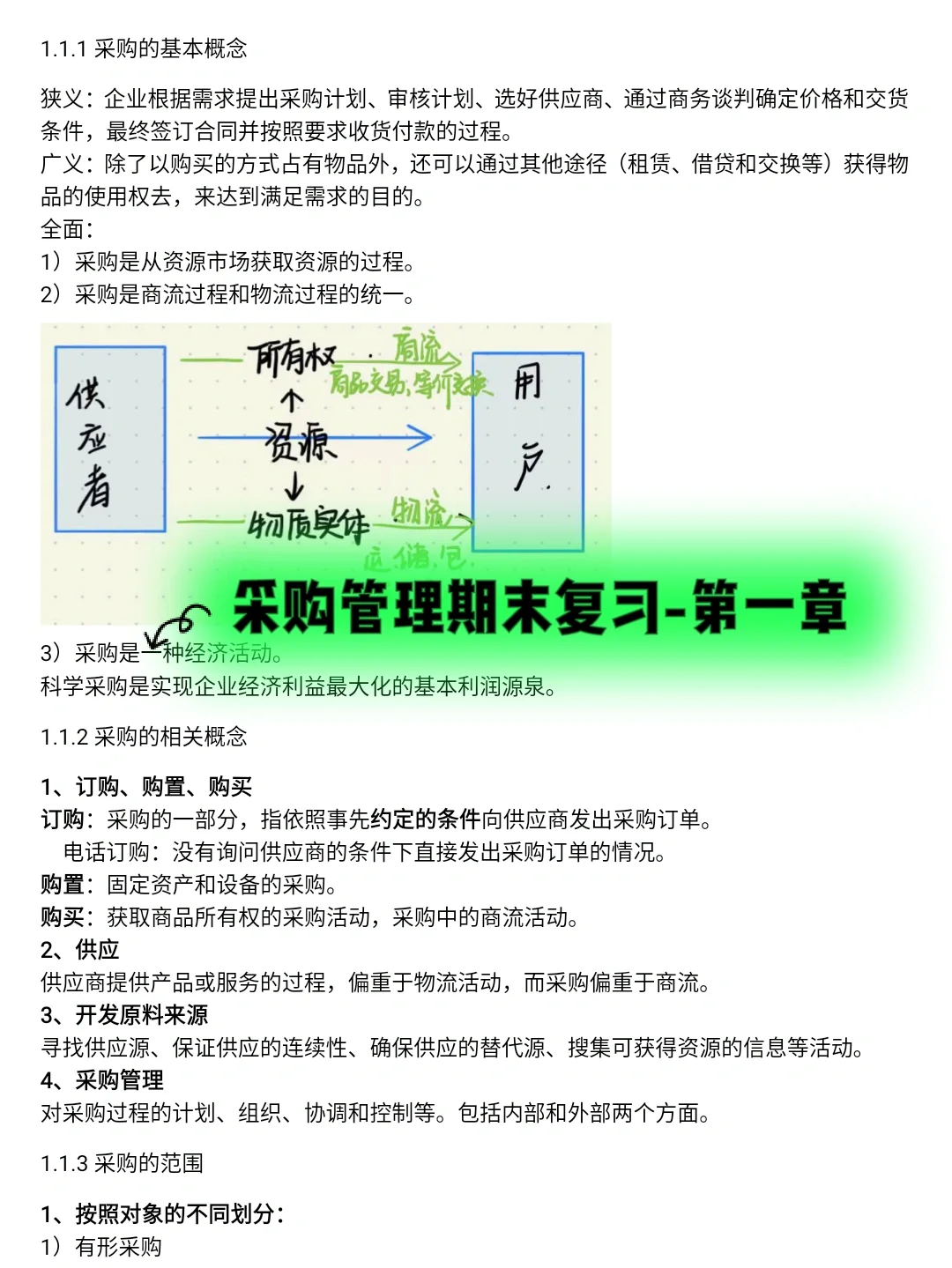 采购管理期末复习第一章