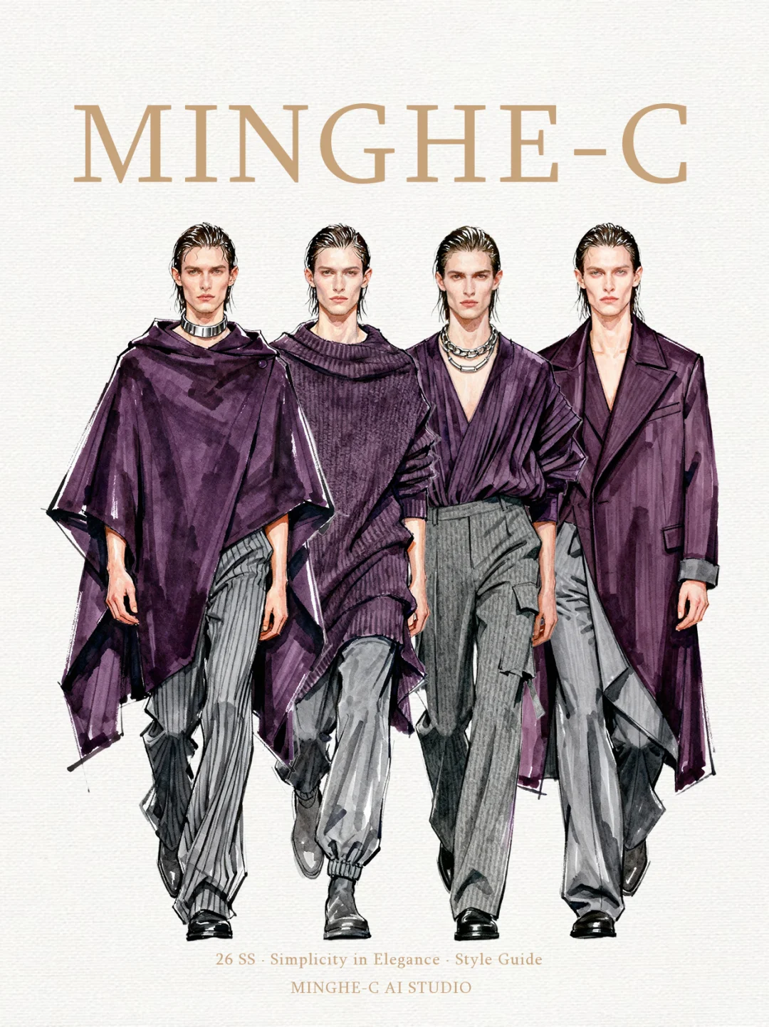 暗紫×烟灰丨无性别极简高级感?⚪️