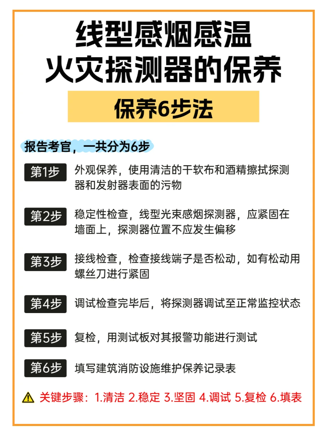 保养题：线型感烟感温火灾探测器的保养