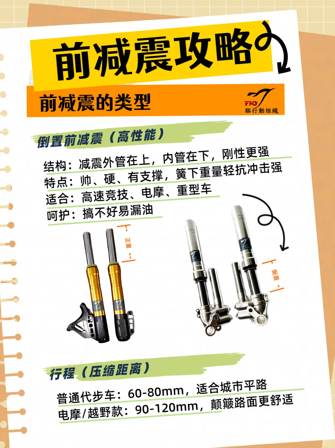 电动摩托车前减震怎么选？倒置液压优缺点