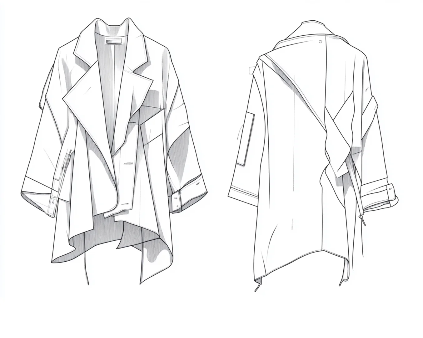 42.mj生成的高清不对称外套款式图素材