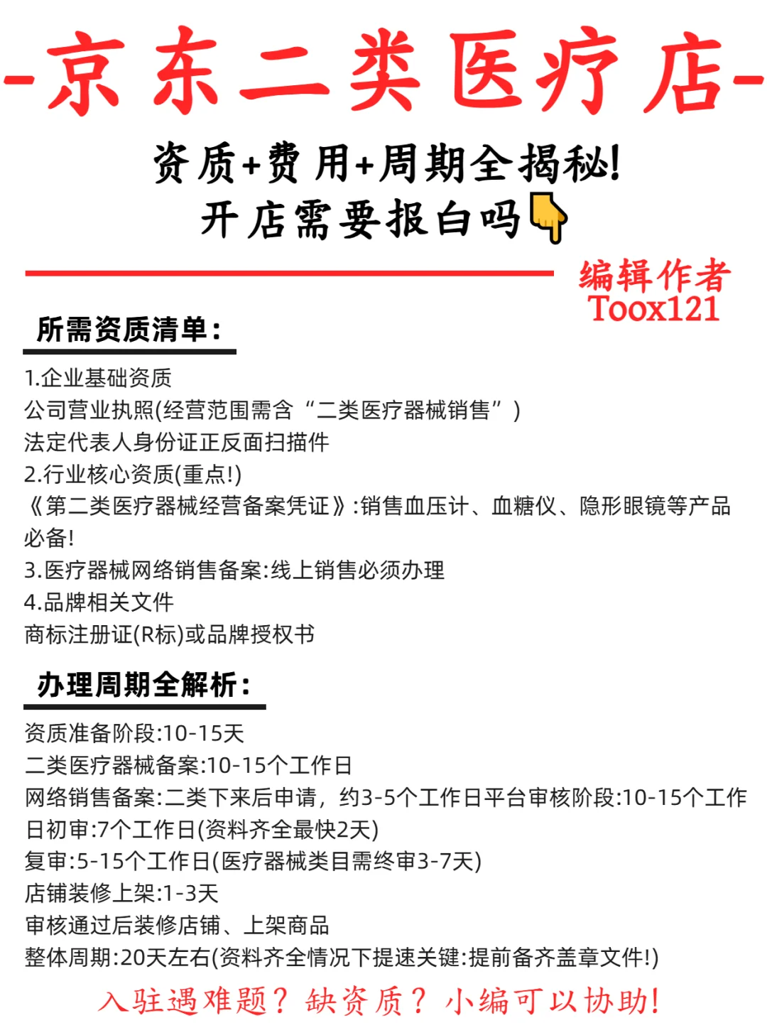 京东二类医疗器械店要哪些资质？要报白吗？