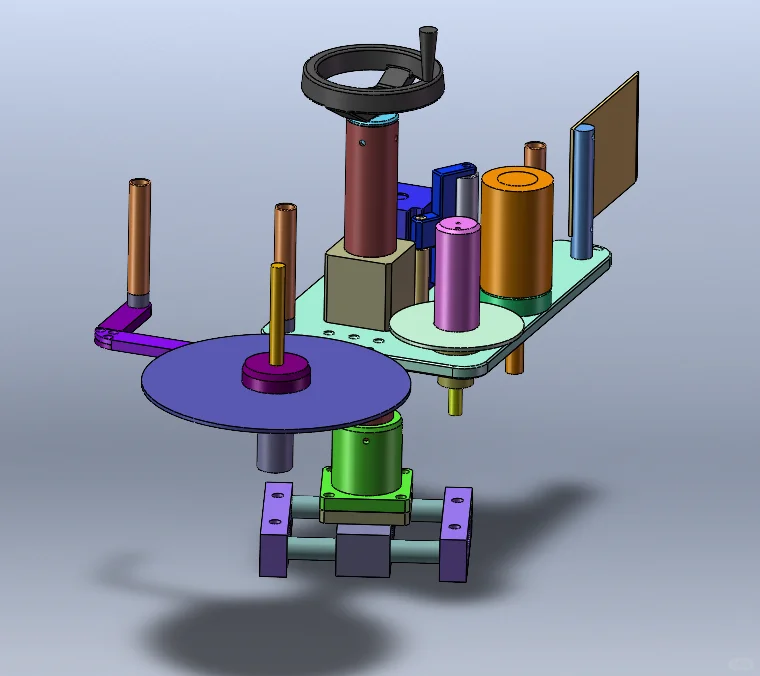 伺服控制的圆柱类工件自动贴标与送料装置