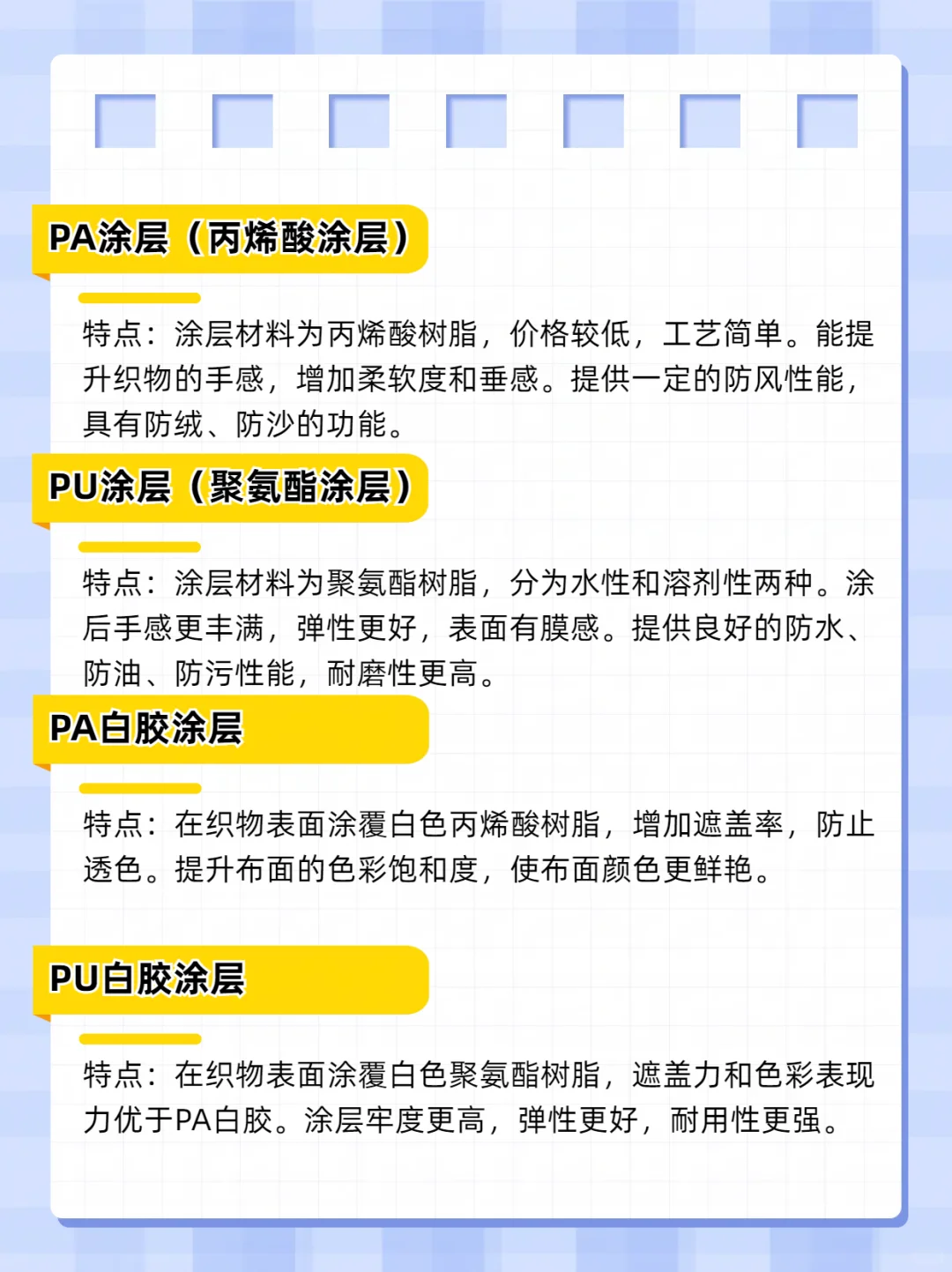 作为纺织人，这16种涂层你都了解吗？?