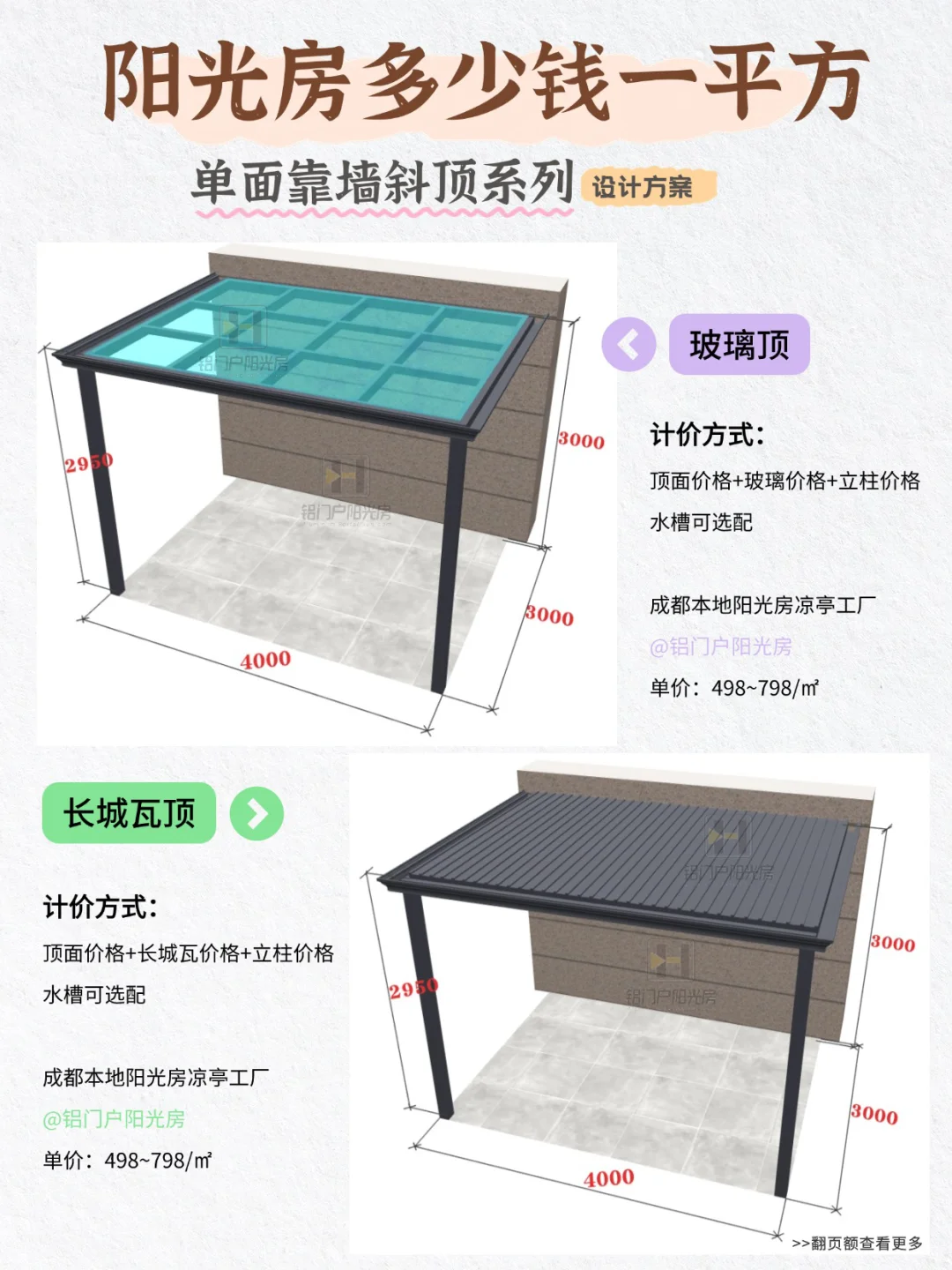 斜顶阳光房究竟多少钱一平？?附设计方案