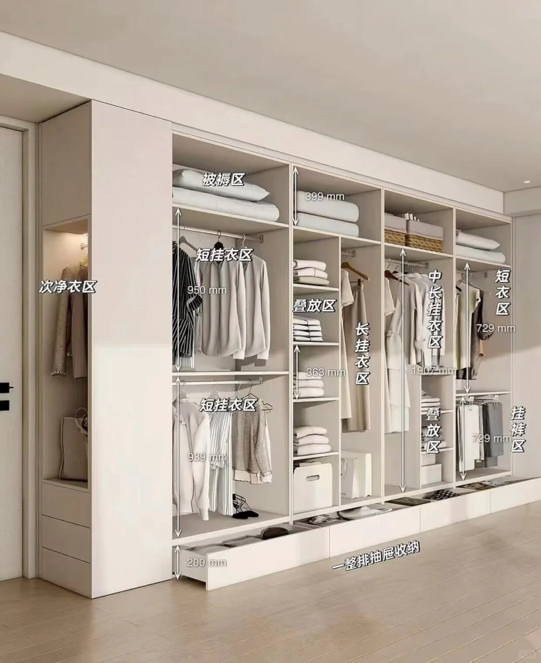 最实用衣柜格局