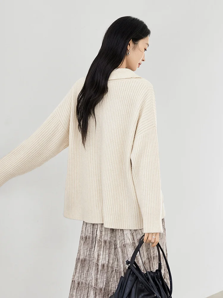 对白杜鹃同款｜围巾式开衫毛衣