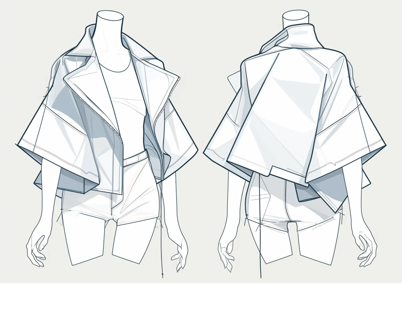 42.mj生成的高清不对称外套款式图素材