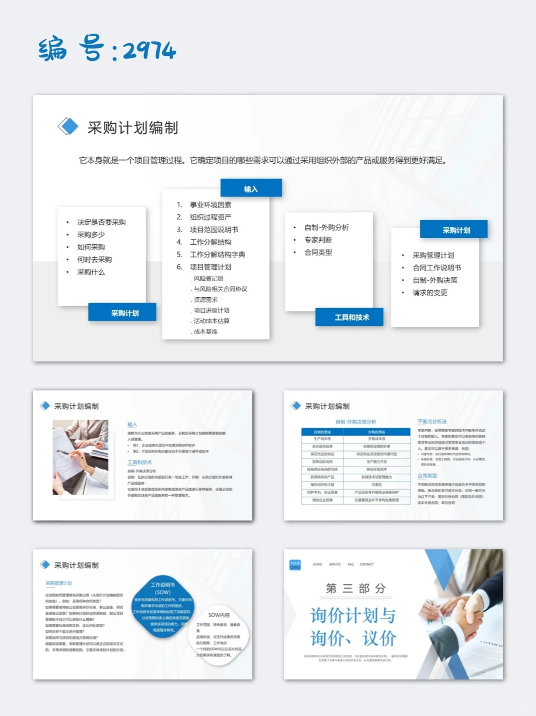 蓝色实拍风商务项目采购管理培训PPT