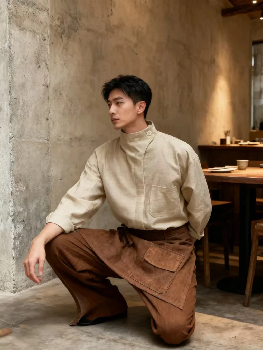 小众质感餐厅工作服|