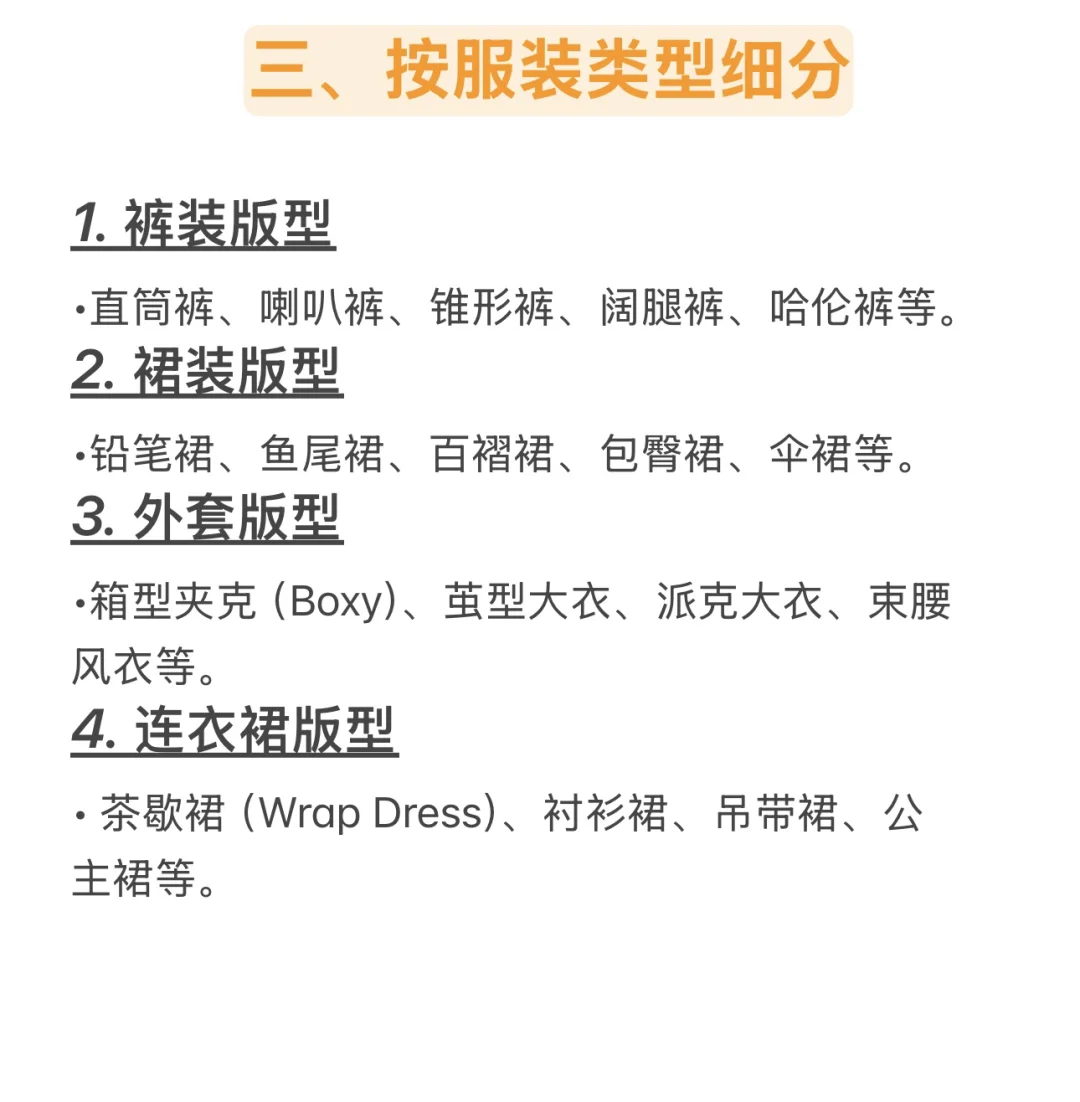 服装的分类版型你知道有哪几种吗？